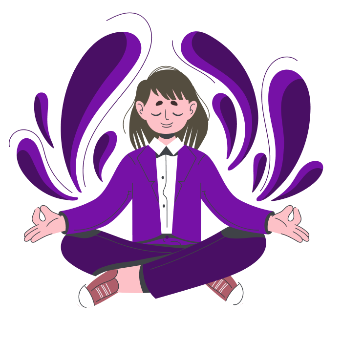 Illustration d'Antoine adoptant une posture zen.